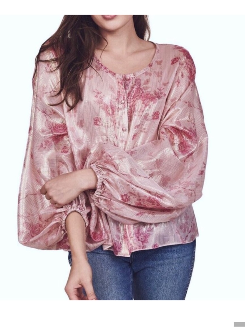 NWT Loveshackfancy Pink Metallic Top